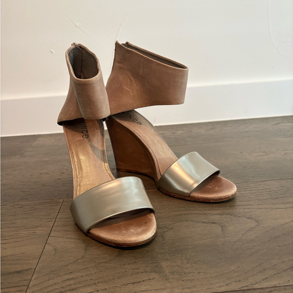 Vince Women's Wedge Sandals - Brown and Silver